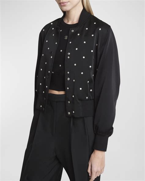 Givenchy Crystal Embellished Satin Bomber Jacket